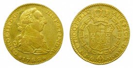 Carlos III (1759-1788). 1788 M. 2 escudos. Madrid. (AC 1578). 6,67 gr. Au.
mbc+