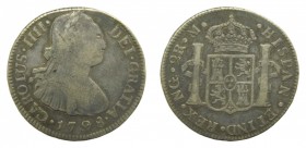 Carlos IV (1788-1808). 1798 M. 2 reales. Guatemala. (AC 556). 6,6 gr. Ag.
mbc