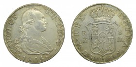 Carlos IV (1788-1808). 1805 FA. 8 reales. Madrid. (AC 943). 26,74 gr. Ag. Muy bonita.
mbc+