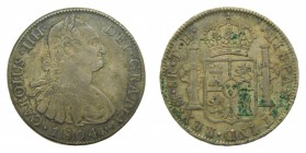 Carlos IV (1788-1808). 1804 TH. 8 reales. México. (AC 980). 26,91 gr. Ag.
mbc