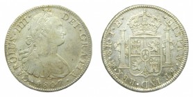 Carlos IV (1788-1808). 1807 TH. 8 reales. México. (AC 986). 27 gr. Ag.
mbc+