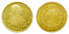 Carlos IV (1788-1808). 1805 FA. 2 escudos. Madrid. (AC 1312). 6,75 gr. Au.
mbc