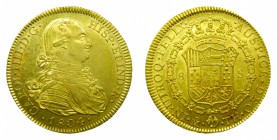 Carlos IV (1788-1808). 1804/3 TH. 8 escudos. México. (AC 1647). 27,06 gr. Au. Brillo original.
ebc