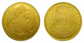 Carlos IV (1788-1808). 1803 PJ. 8 escudos. Potosí. (AC 1709). 27,08 gr. Au.
mbc+