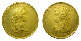 Carlos IV (1788-1808). Medalla. 1789. México. (H-166 Variante AU). 40,49 gr. Au. Por el arzobispo. Grabador G. A. Gil. Módulo 8 escudos. 42 mm. Leves ...