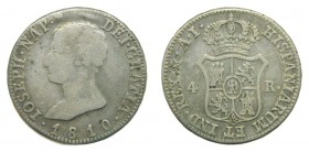 José Napoleón (1808-1814). 1810 AI. 4 reales. Madrid. (AC 14). 5,84 gr. Ag.
mbc