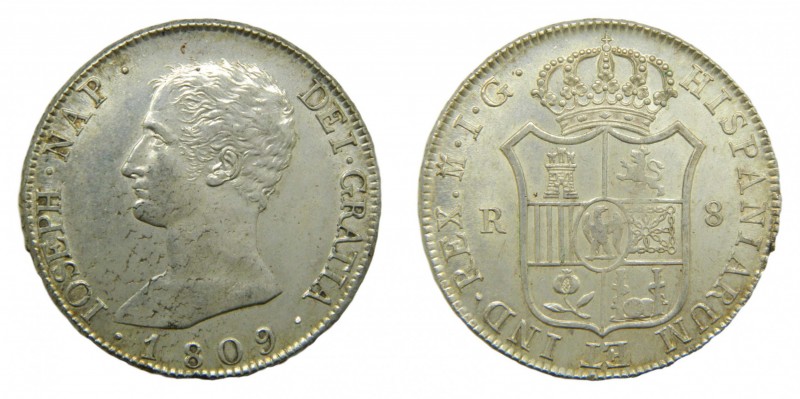José Napoleón (1808-1814). 1809 IG. 8 reales. Madrid. (AC 33) (Cal.33). 26,69 gr...