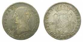 José Napoleón (1808-1814). 1810 AI. 20 reales. Madrid. (AC 37) (Cal.25). 27,04 gr. Ag.
bc+/mbc-