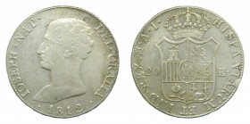 José Napoleón (1808-1814). 1812 AI. 20 reales. Madrid. (AC 43) (Cal.30). 26,97 gr. Ag.
mbc+