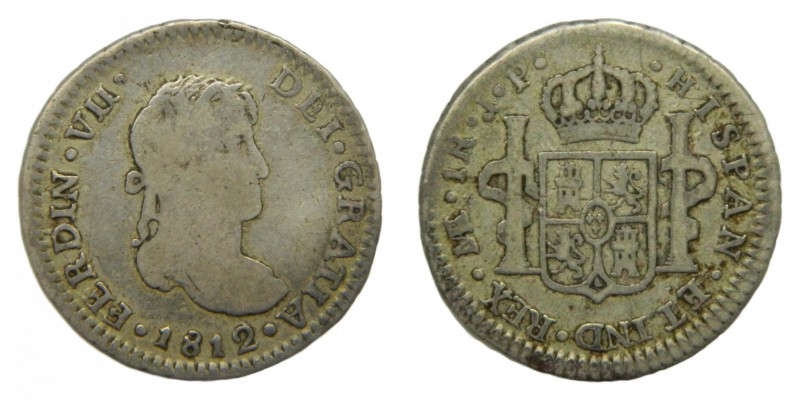 Fernando VII (1808-1833). 1812 JP. 1 real. Lima. (AC 570). 2,37 gr. Ag.
bc