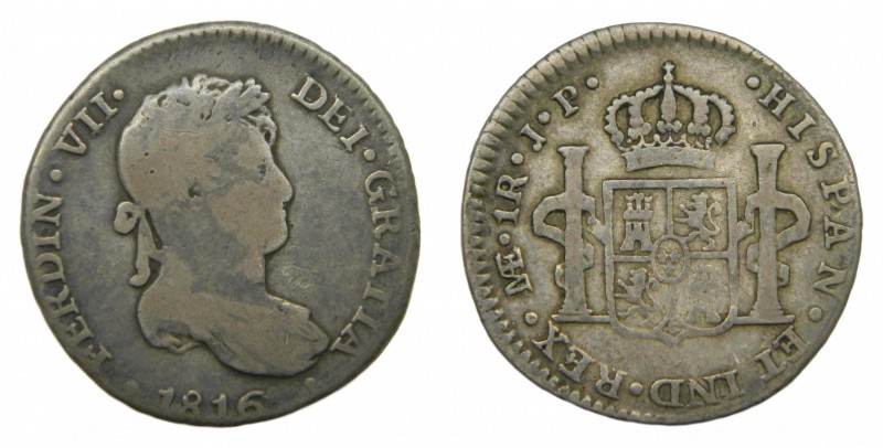 Fernando VII (1808-1833). 1816 JP. 1 real. Lima. (AC 574). 2,95 gr. Ag.
mbc