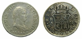 Fernando VII (1808-1833). 1811 CI. 2 reales. Cádiz. (AC 726). Marca de ceca grande. 5,93 gr. Ag.
mbc+