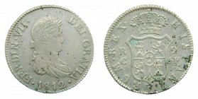Fernando VII (1808-1833). 1812 SF. 2 reales. Catalunya. (AC 766). 5,51 gr. Ag. Busto laureado.
mbc