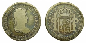 Fernando VII (1808-1833). 1821 JP. 2 reales. Lima. (AC 821). 6,18 gr. Ag. Pátina.
mbc-