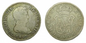 Fernando VII (1808-1833). 1812 CI. 4 reales. Cádiz. (AC 1024). 13,35 gr. Ag.
bc+