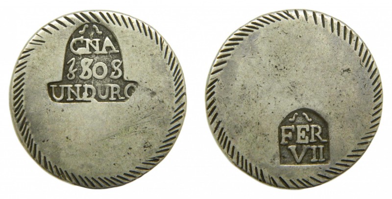 Fernando VII (1808-1833). 1808. 5 pesetas. Gerona. (AC 1201). Girona. 26,32 gr. ...