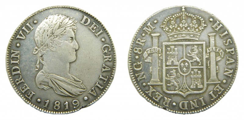 Fernando VII (1808-1833). 1819 M. 8 reales. Guatemala. (AC 1234). 27,02 gr. Ag....