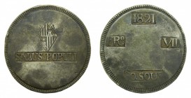 Fernando VII (1808-1833). 1821. 30 sous. Mallorca. SALUS POPULI (AC1293) (Cal. 525). 26,67 gr. Ag. Pátina oscura.
mbc+