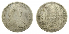 Fernando VII (1808-1833). 1809 TH. 8 reales. México. (AC 1308). 26,78 gr. Ag.
bc