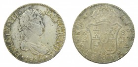 Fernando VII (1808-1833). 1818 CJ. 8 reales. Sevilla. (AC 1419). 26,90 gr. Ag. Busto laureado.
mbc-