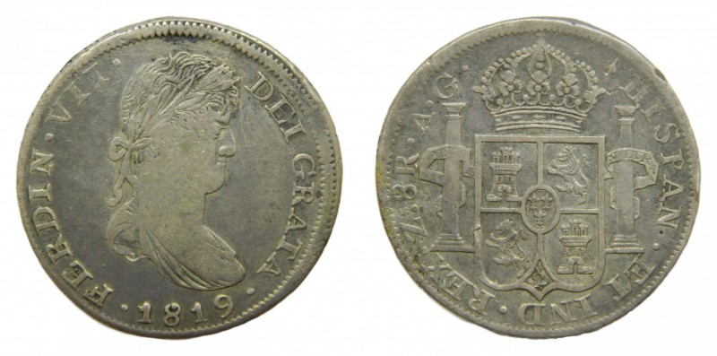 Fernando VII (1808-1833). 1819 AG. 8 reales. Zacatecas. (AC 1461) (Cal. 693). (C...