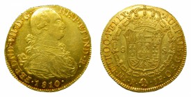 Fernando VII (1808-1833). 1810 JF. 8 escudos. Popayán. (AC 1809). 27,02 gr. Au.
ebc-