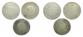 Fernando VII (1808-1833). Lote de 3 monedas. 1821 SR. 10 reales. Madrid. (AC 1088). Ag.
bc-