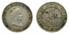 Isabel II (1833-1868). 1850 RD. 1 real. Sevilla. (AC 318). 1,30 gr. Ag.
bc+