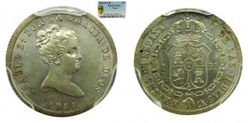 Isabel II (1833-1868). 1836 CR. 2 reales. Madrid. Ag. PCGS MS63. (AC 354). Espectacular.
MS63