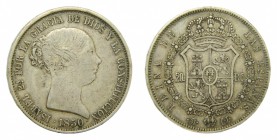 Isabel II (1833-1868). 1850 CL. 20 reales. Madrid. (AC 591). 25,86 gr. Ag.
mbc