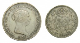 Isabel II (1833-1868). 1854. 20 reales. Madrid. (AC 596). 25,68 gr. Ag.
mbc