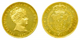Isabel II (1833-1868). 1840 PS. 80 reales. Barcelona. (AC 705). 6,79 gr. Au. Brillo original.
sc
