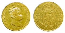 Isabel II (1833-1868). 1844 PS. 80 reales. Barcelona. (AC 711). 6,73 gr. Au.
mbc