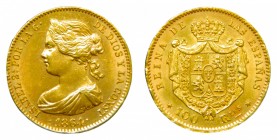 Isabel II (1833-1868). 1864. 100 reales. Madrid. (AC 792). 8,41 gr. Au.
ebc