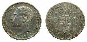 Alfonso XII (1874-1885). 1885/1 *8-6. MSM. 50 céntimos. Madrid. (AC 13). 2,48 gr. Ag.
mbc