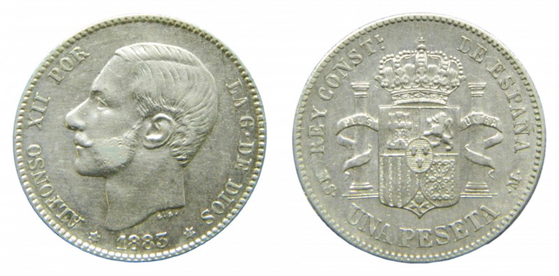 Alfonso XII (1874-1885). 1883 *-83. MSM. 1 peseta. Madrid. (AC 21). 4,95 gr. Ag....