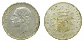 Alfonso XII (1874-1885). 1882 *18-82. MSM. 2 pesetas. Madrid. (AC 32). 10 gr. Ag.
ebc-