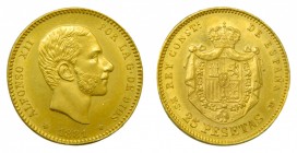 Alfonso XII (1874-1885). 1881 *18-81. MSM. 25 pesetas. Madrid. (AC 82). 8,07 gr. Au.
sc-