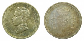 Alfonso XIII (1886-1931). 1905 *19-05. SMV. 2 pesetas. Madrid. (AC 88). 10 gr. Ag. Bonita pátina.
sc-