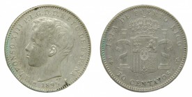 Alfonso XIII (1886-1931). 1895. PGV. 20 centavos. Puerto Rico. (AC 126). 5 gr. Ag.
mbc