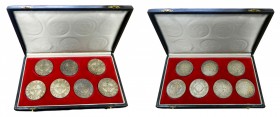 José Napoleón. Serie conmemorativa de las 5 pesetas de Barcelona 1808 a 1814. Emitidas en 1973. Plata. 160 Aniversario. 7 medallas. Peso 27 gr. c/u. P...