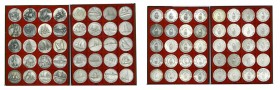 Colección Completa 40 medallas. Salón náutico de 1963 a 2001. Plata de 925 mls. Peso aprox. 2,4 kg. Se entrega en bandejas.
sc