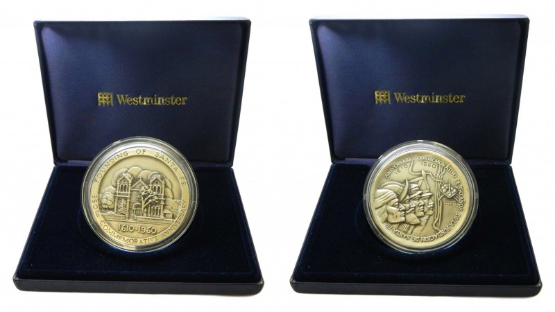 Medalla. 1960. Medallic Art Company Founding of Santa Fe 350th Commemorative Ann...