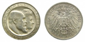 Alemania. Prussia. 3 marcos. 1911 A. Wilhelm II. (KM#531).
bc