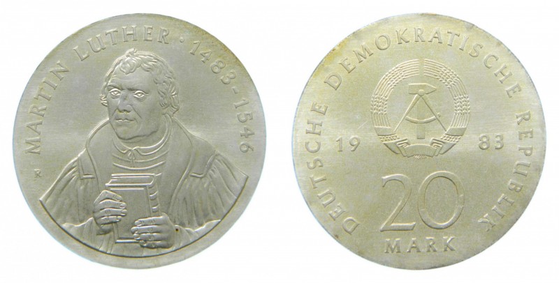 Alemania. República democrática. 20 mark. 1983 (KM#94). 500 th Anniversary - Bir...