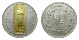 Andorra. 20 diners. 1994 (KM#100). Pedro III Catalunya y Aragón. 25 gr. silver mate 925 mls. 1,6 gr. gold 917. Tirada 5000 unidades.
sc