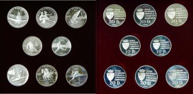 Andorra. Set 8 monedas Olimpiadas 1992 plata. 6 x 20 diners 2 x 10 diners. (KM#47, 48, 54, 58, 59, 67, 55, 56). Caja original.
proof