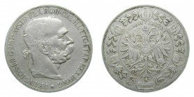 Austria. 5 coronas. 1900 (KM#2807). Franz Joseph I. 23,79 gr. Ag.
bc