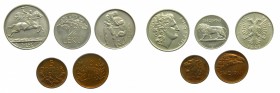 Albania. Set 5 monedas 1926 y 1927. Lek 1926R (KM#5), ½ lek 1926R (KM#4), ¼ leku 1927R (KM#3), 10 qindar leku 1926R (KM#2), 5 qindar leku 1926R (KM#1)...