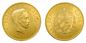 Cuba. 20 pesos. 1915. Jose Martí. Republic gold. (KM#21). 33,47 gr. Au.
mbc